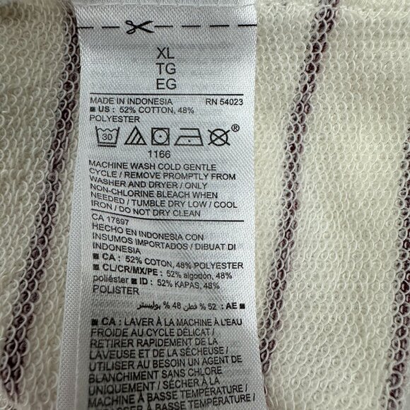 Old Navy Womens Size XL Striped Knot Front Top Cotton/Polyester White/Burgundy - Picture 5 of 6